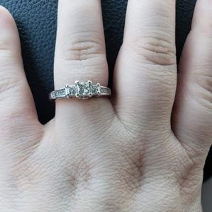 1ct, 14k white gold, size 8.5